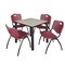 Kee Kee Square Table & Chair Set, Wood, Metal, Plastic Top, Maple TB3030PLBPBK47BY - alternate 1
